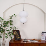 Modern Opal Glass Gourd Hanging LED Pendant Lamp for Dining and Living Rooms