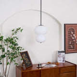 Modern Opal Glass Gourd Hanging LED Pendant Lamp for Dining and Living Rooms