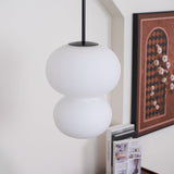 Modern Opal Glass Gourd Hanging LED Pendant Lamp for Dining and Living Rooms