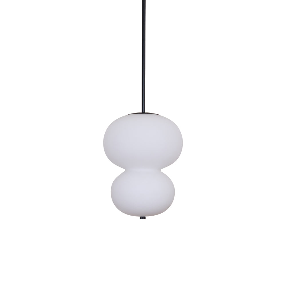 Modern Opal Glass Gourd Hanging LED Pendant Lamp for Dining and Living Rooms