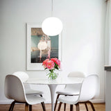 Modern Opal Glass Sphere Pendant Light Minimalist Frosted Globe Hanging Lamp