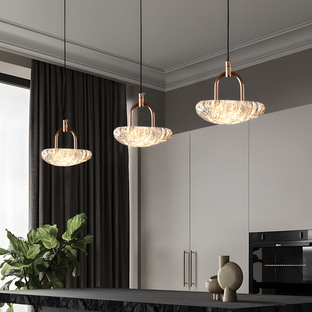 Modern Optical Acrylic LED Pendant Light with 3 Color Step Dimming for Dining Room and Bedroom