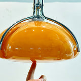 Modern Orange Plexiglass Quadrifoglio Pendant Light with Biomorphic Chrome Design