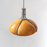 Modern Orange Plexiglass Quadrifoglio Pendant Light with Biomorphic Chrome Design