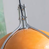 Modern Orange Plexiglass Quadrifoglio Pendant Light with Biomorphic Chrome Design