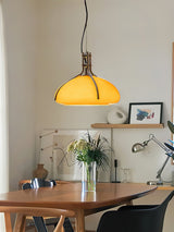 Modern Orange Plexiglass Quadrifoglio Pendant Light with Biomorphic Chrome Design