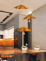 Modern Organic Brass Lotus Leaf LED Chandelier Hanging Ceiling Light Fixture