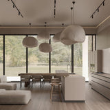 Modern Organic Cloud Chandelier with Rough Texture HDPE Shades and Adjustable Cables