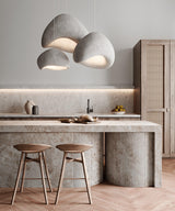 Modern Organic Cloud Chandelier with Rough Texture HDPE Shades and Adjustable Cables