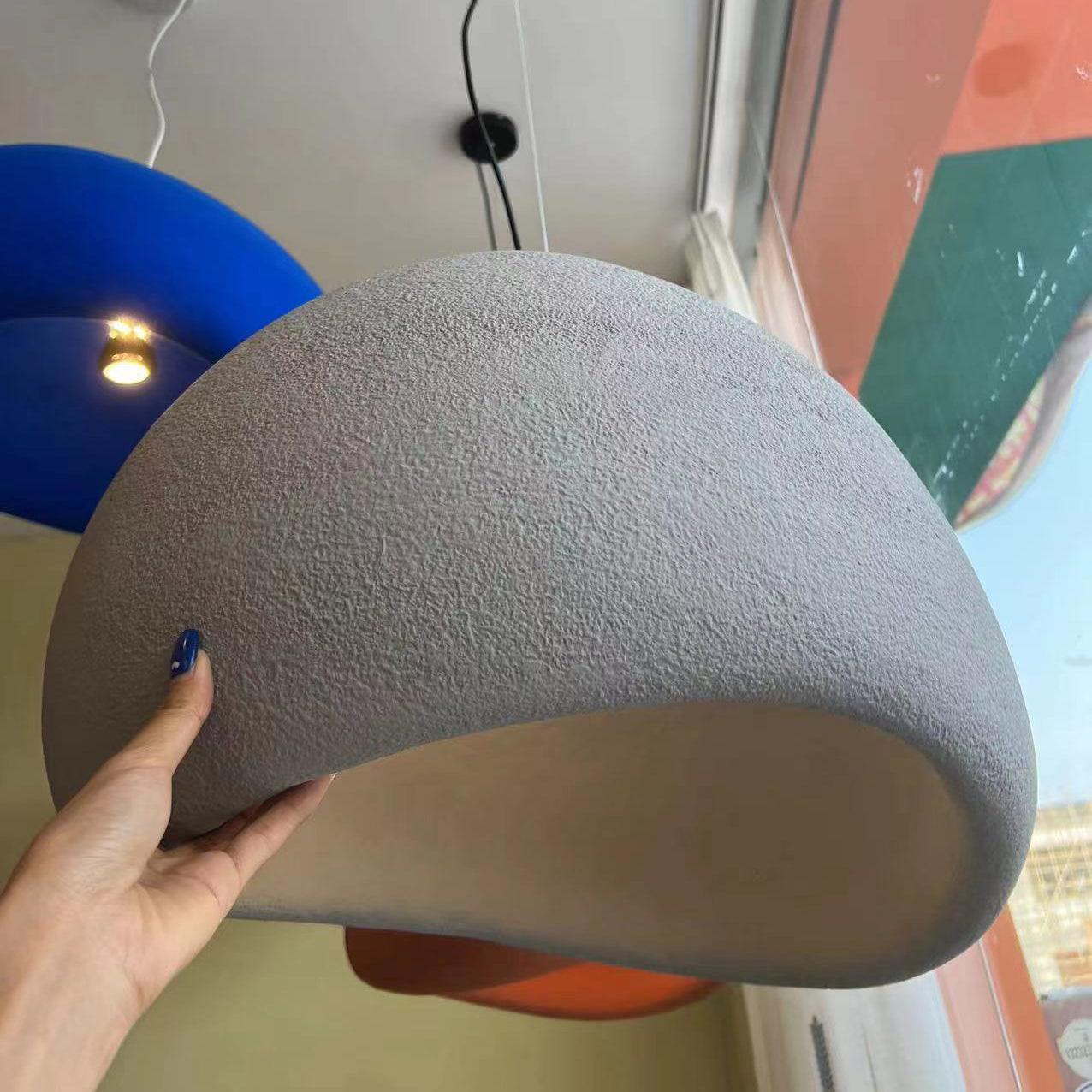 Modern Organic Cloud Chandelier with Rough Texture HDPE Shades and Adjustable Cables