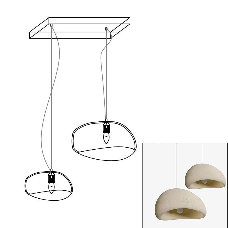Modern Organic Cloud Chandelier with Rough Texture HDPE Shades and Adjustable Cables