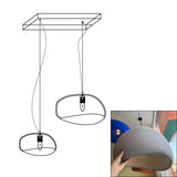 Modern Organic Cloud Chandelier with Rough Texture HDPE Shades and Adjustable Cables