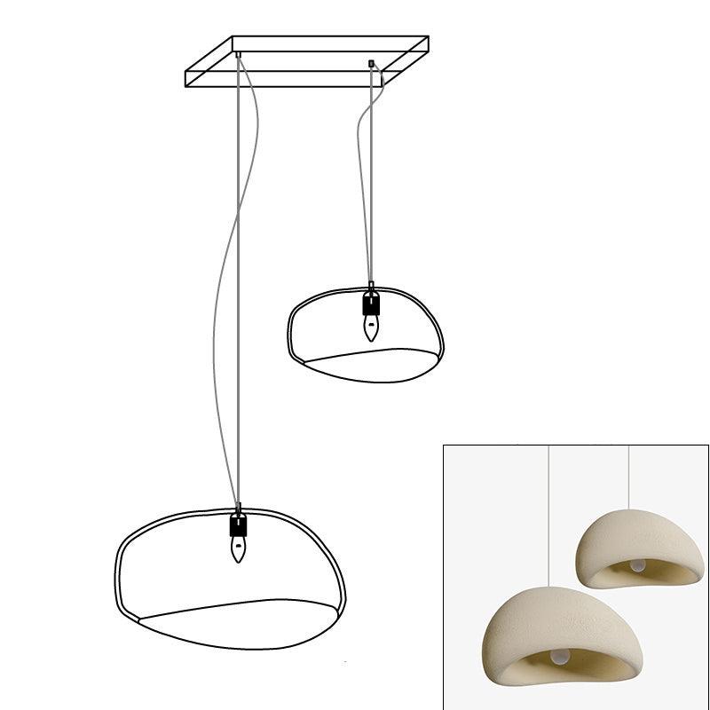 Modern Organic Cloud Chandelier with Rough Texture HDPE Shades and Adjustable Cables