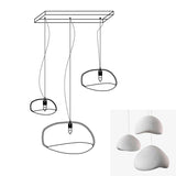 Modern Organic Cloud Chandelier with Rough Texture HDPE Shades and Adjustable Cables