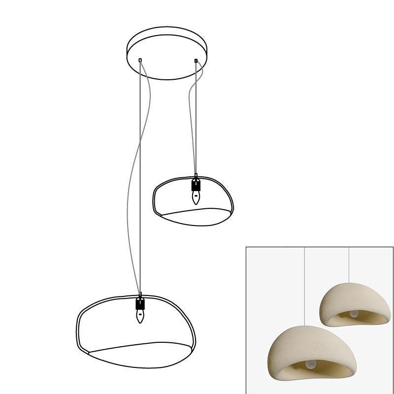 Modern Organic Cloud Chandelier with Rough Texture HDPE Shades and Adjustable Cables