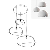 Modern Organic Cloud Chandelier with Rough Texture HDPE Shades and Adjustable Cables