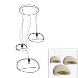 Modern Organic Cloud Chandelier with Rough Texture HDPE Shades and Adjustable Cables