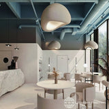 Modern Organic Cloud Chandelier with Rough Texture HDPE Shades and Adjustable Cables