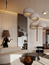 Modern Organic Cloud Chandelier with Rough Texture HDPE Shades and Adjustable Cables