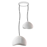 Modern Organic Cloud Chandelier with Rough Texture HDPE Shades and Adjustable Cables