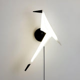 Modern Origami Bird Plug In Wall Sconce Set of 2 Gold and White Adjustable Sconce