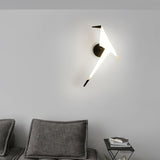 Modern Origami Bird Plug In Wall Sconce Set of 2 Gold and White Adjustable Sconce
