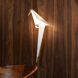 Modern Origami Bird Plug In Wall Sconce Set of 2 Gold and White Adjustable Sconce