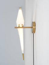 Modern Origami Bird Plug In Wall Sconce Set of 2 Gold and White Adjustable Sconce