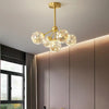 Modern Ornate 30 Inch LED Flush Mount Ceiling Light with Amber and White Glass Globes