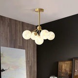 Modern Ornate 30 Inch LED Flush Mount Ceiling Light with Amber and White Glass Globes