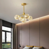 Modern Ornate 30 Inch LED Flush Mount Ceiling Light with Amber and White Glass Globes