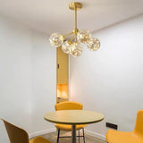 Modern Ornate 30 Inch LED Flush Mount Ceiling Light with Amber and White Glass Globes