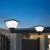 Modern Outdoor Black Square Solar LED Pier Mount Post Light 17.9 Inch Waterproof Pillar Lamp