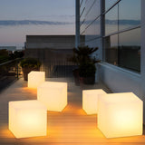 Modern Outdoor LED Cube Light Waterproof Solar and USB Rechargeable Floor Lamp for Garden Path