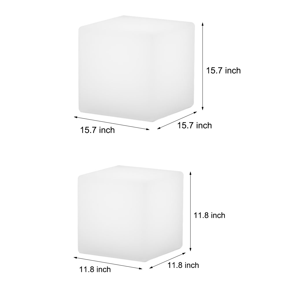 Modern Outdoor LED Cube Light Waterproof Solar and USB Rechargeable Floor Lamp for Garden Path