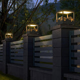 Modern Outdoor LED Landscape Pillar Light Stainless Steel Mountain Pattern Garden Decor Lamp