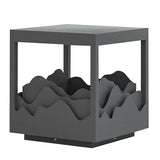 Modern Outdoor LED Landscape Pillar Light Stainless Steel Mountain Pattern Garden Decor Lamp