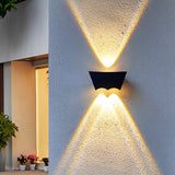Modern Outdoor LED Up and Down Wall Sconce IP67 Waterproof Black Aluminum Exterior Porch Light