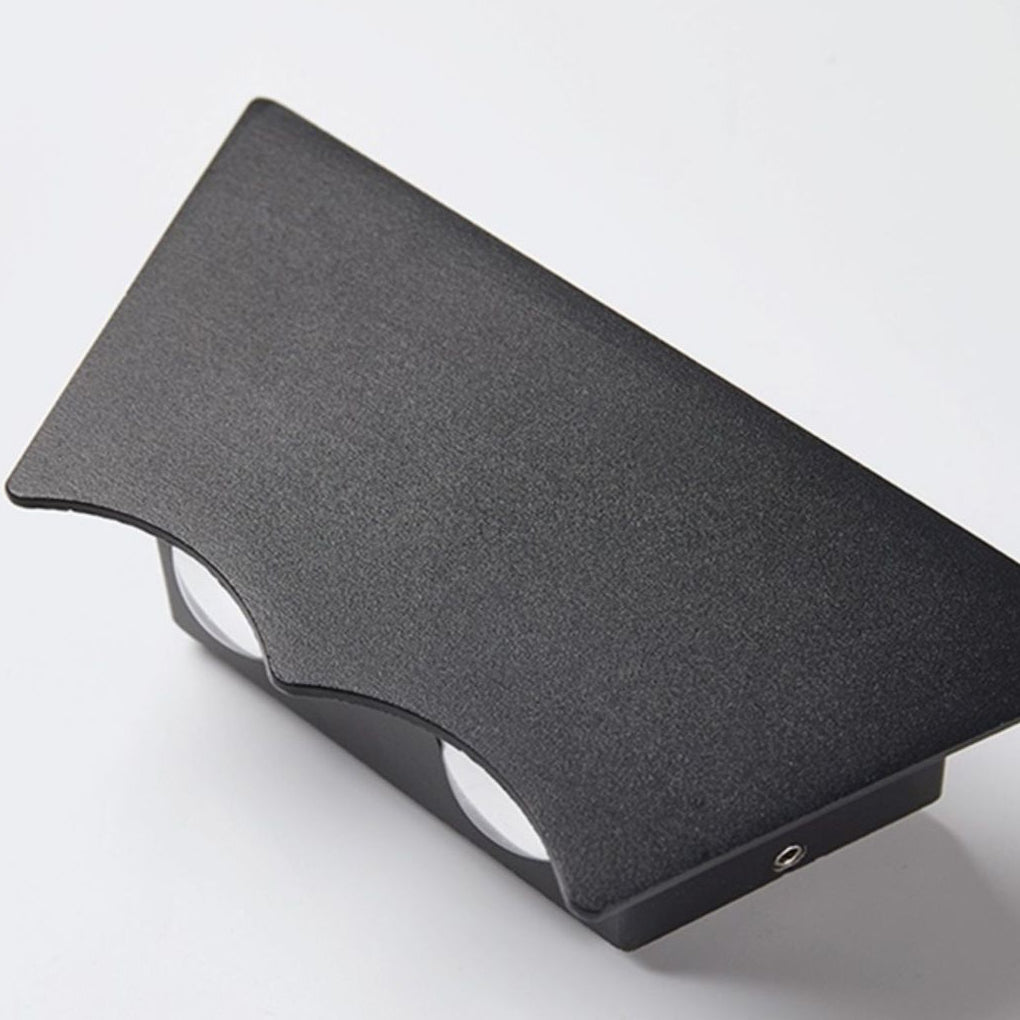 Modern Outdoor LED Up and Down Wall Sconce IP67 Waterproof Black Aluminum Exterior Porch Light