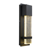 Modern Outdoor Motion Sensor Wall Sconce Waterproof LED Crystal Bubble Glass Porch Light Matte Black