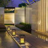 Modern Outdoor Pathway Light Stainless Steel Landscape Garden Lawn Lamp with Marble Shade