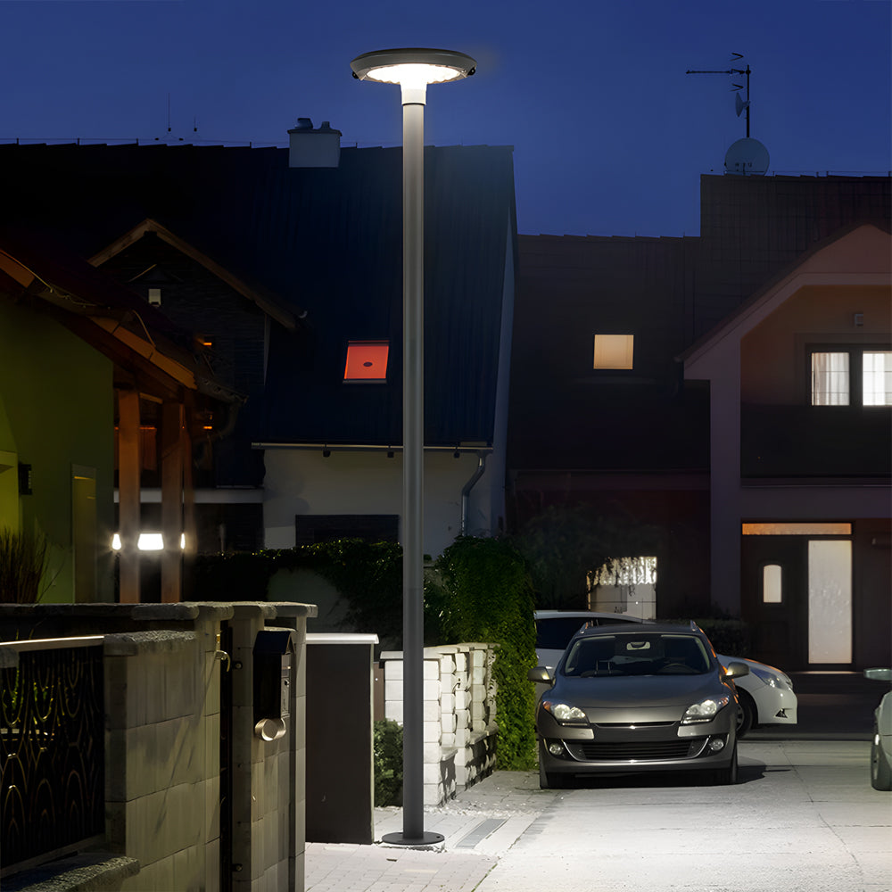 Modern Outdoor Solar Garden Post Light with 360 Degree Dual Motion Sensor