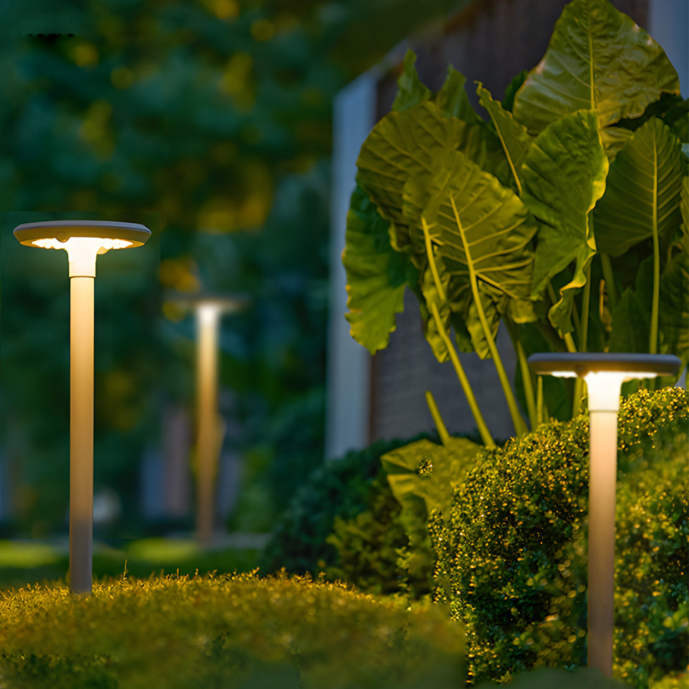 Modern Outdoor Solar Garden Post Light with 360 Degree Dual Motion Sensor