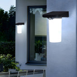 Modern Outdoor Solar Motion Sensor LED Wall Light Black and White Exterior Security Sconce