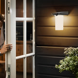 Modern Outdoor Solar Motion Sensor LED Wall Light Black and White Exterior Security Sconce