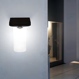 Modern Outdoor Solar Motion Sensor LED Wall Light Black and White Exterior Security Sconce