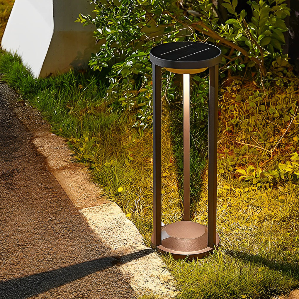 Modern Outdoor Solar Path Lights Waterproof LED Landscape Lighting with 3 Color Dimming Modes