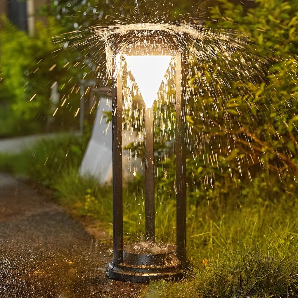Modern Outdoor Solar Path Lights Waterproof LED Landscape Lighting with 3 Color Dimming Modes