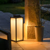 Modern Outdoor Square Lantern Solar Powered Waterproof LED Lawn Light with Handle Portable Pathway Lamp
