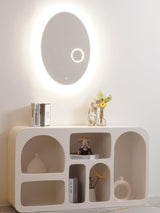 Modern Oval Backlit LED Bathroom Vanity Mirror with Magnifying Glass